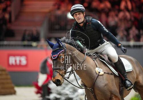 Alexander BRAGG (GBR) riding ARDEO PREMIER during the day 3 of Rolex Grand Slam of Show Jumping 2024 at Palexpo on December 13, 2024 in Geneva, Switzerland. (Photo by Pierre Costabadie/Icon Sport)