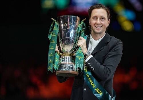 Martin FUCHS (SUI) during the day 3 of Rolex Grand Slam of Show Jumping 2024 at Palexpo on December 13, 2024 in Geneva, Switzerland. (Photo by Pierre Costabadie/Icon Sport)