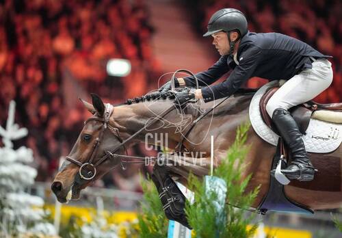Kent FARRINGTON (USA) riding TOULAYNA during the day 3 of Rolex Grand Slam of Show Jumping 2024 at Palexpo on December 13, 2024 in Geneva, Switzerland. (Photo by Pierre Costabadie/Icon Sport)