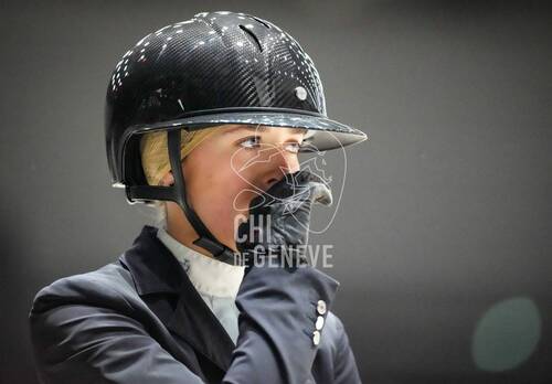 Claudia MOORE (GBR) riding TOSCANE Z during the day 3 of Rolex Grand Slam of Show Jumping 2024 at Palexpo on December 13, 2024 in Geneva, Switzerland. (Photo by Pierre Costabadie/Icon Sport)