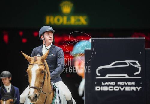 Francis DERWIN (IRL) riding PARVATI AEG during the day 3 of Rolex Grand Slam of Show Jumping 2024 at Palexpo on December 13, 2024 in Geneva, Switzerland. (Photo by Pierre Costabadie/Icon Sport)