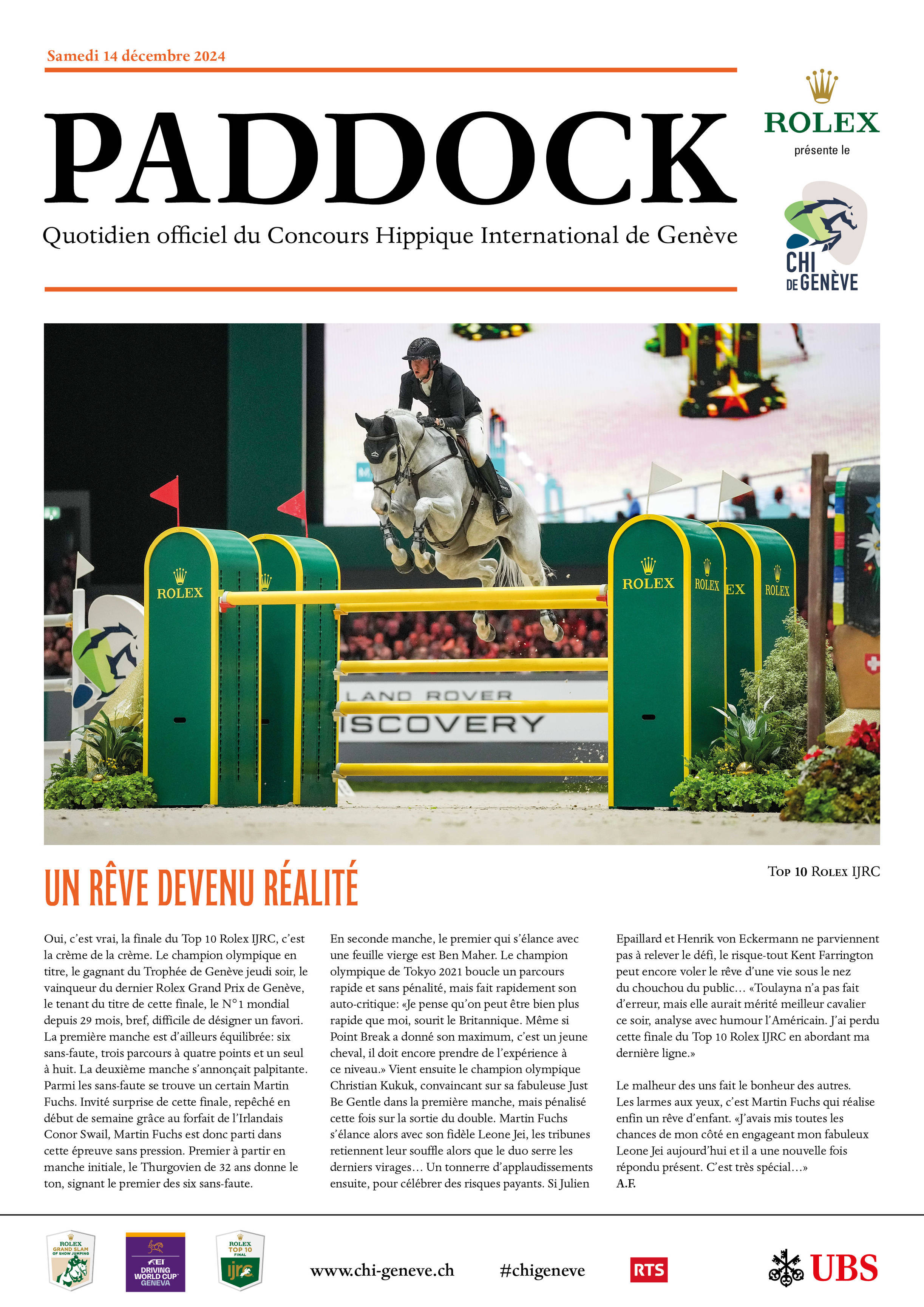 Le Paddock - Saturday 14 December