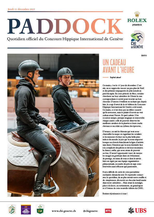 Paddock du jeudi 11 décembre 2025