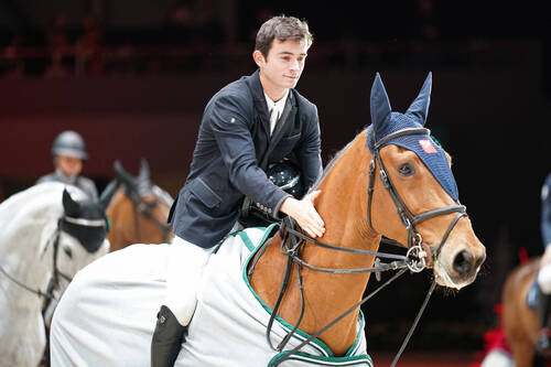 Antoine Ermann (FRA) riding Beryl Des Pres during the day 3 of Rolex Grand Slam of Show Jumping on December 9, 2022 in Geneva, Switzerland. (Photo by Pierre Costabadie/Icon Sport)