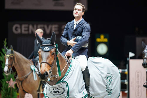 Alexis Goulet (FRA) riding Calla during the the day 4 of Rolex Grand Slam of Show Jumping on December 10, 2022 in Geneva, Switzerland. (Photo by Pierre Costabadie/Icon Sport)