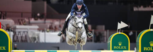 Tim BRENNAN (IRL) riding DIADEMA DELLA CACCIA during the Day 4 of the 64th CHI of Geneva on December 13, 2025 in Geneva, Switzerland.  (Photo by Pierre Costabadie/Icon Sport)