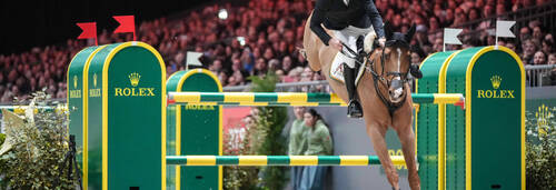 Steve GUERDAT (SUI) riding ALBFUEHREN'S IASHIN SITTE during the Day 4 of the 64th CHI of Geneva on December 13, 2025 in Geneva, Switzerland. (Photo by Pierre Costabadie/Icon Sport)