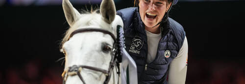Janneke BOONZAAIJER (NED) riding CHAMP DE TAILLEUR during the Day 3 of the 64th CHI of Geneva on December 12, 2025 in Geneva, Switzerland.  (Photo by Pierre Costabadie/Icon Sport)